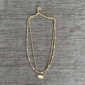 Elisa Gold Multi Strand Necklace in Iridescent Drusy